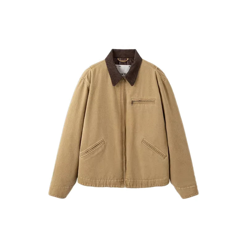 ACSENSE STUDIO Vintage Washed Striped Quilted Cotton Jacket