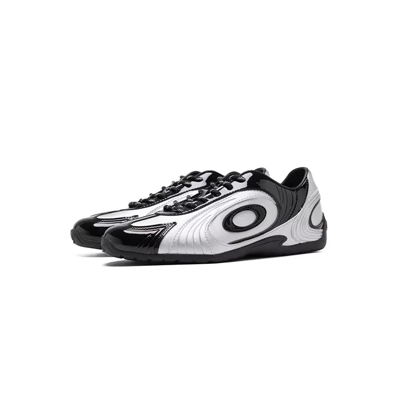 OLDORDER Unisex Low-Profile Silver and Black Athletic Trainers