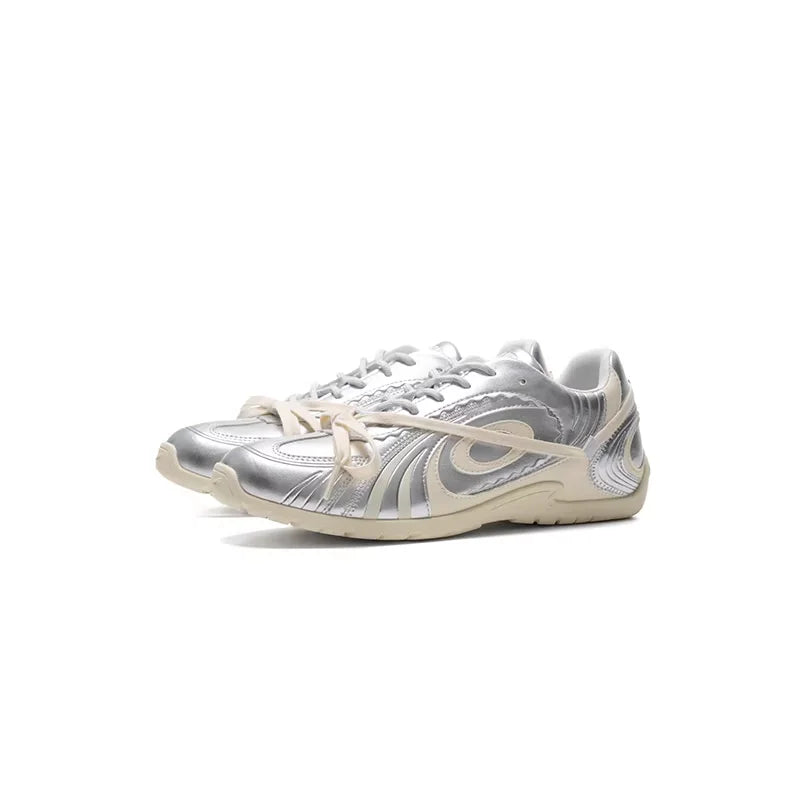 OLDORDER Women's Silver Retro Trainer Sneakers