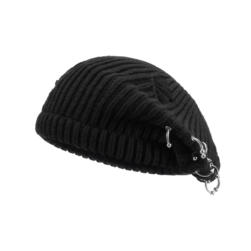 BLACKHEAD Unisex Pierced Knit Wool Beret Hat