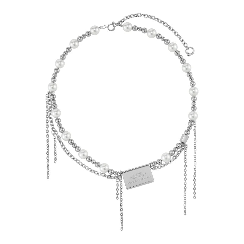 BLACKHEAD Layered Beaded Tag Necklace for Couples