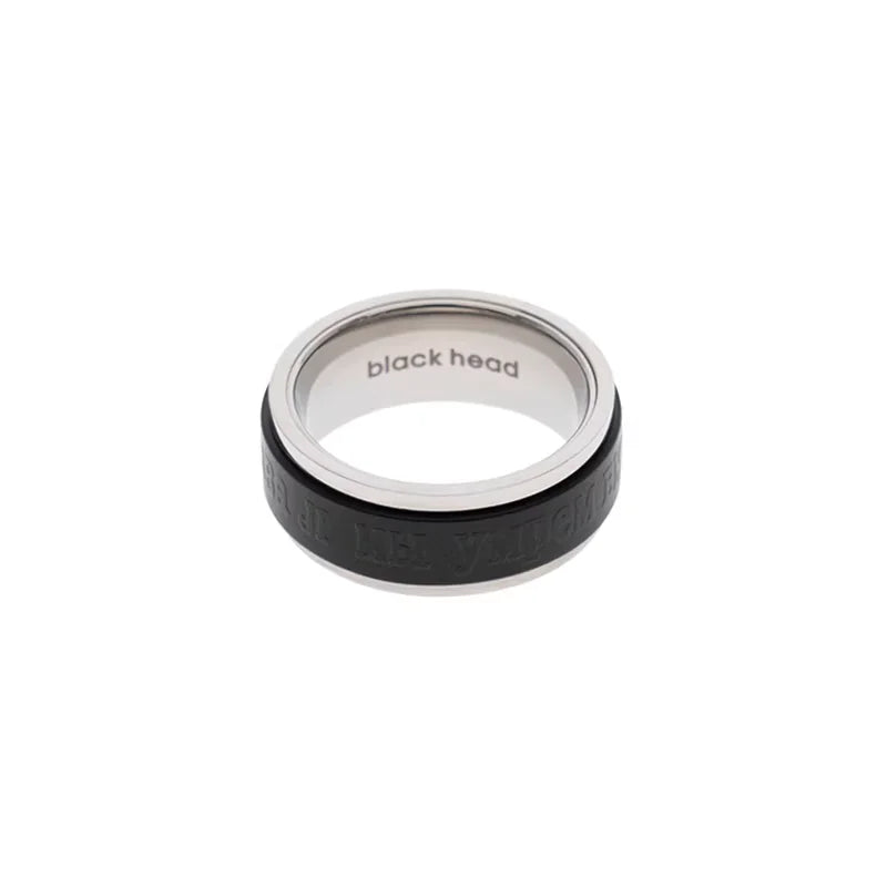 BLACKHEAD Rotating Two-Tone Russian Letter Titanium Steel Ring