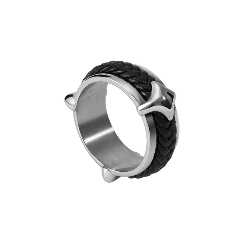 BLACKHEAD Spiked Woven Black Resin Ring