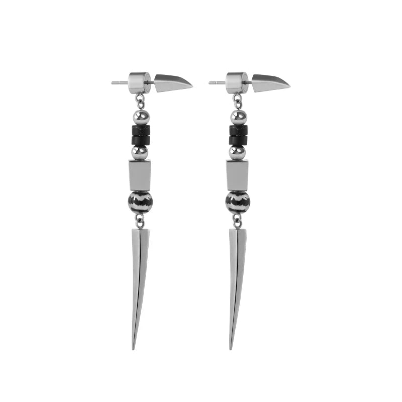 BLACKHEAD Stone Inlay Punk Drop Earrings for Men
