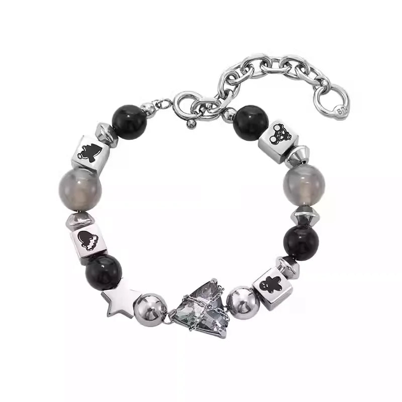 BLACKHEAD Christmas Tree Beaded Bracelet with Gemstone and Star Charm