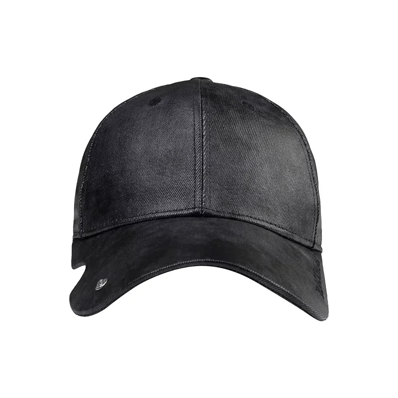 BLACKHEAD High Crown Distressed Baseball Cap with Irregular Brim
