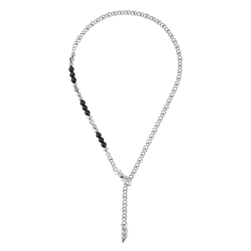 BLACKHEAD Black Agate Snake Pendant Necklace