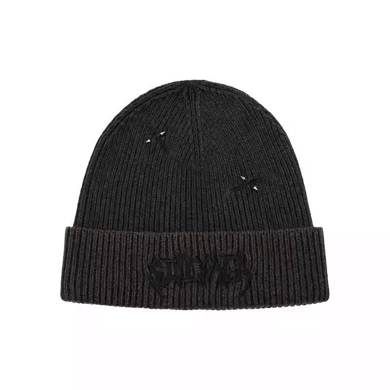 BLACKHEAD Black Gothic Embroidered Knit Beanie