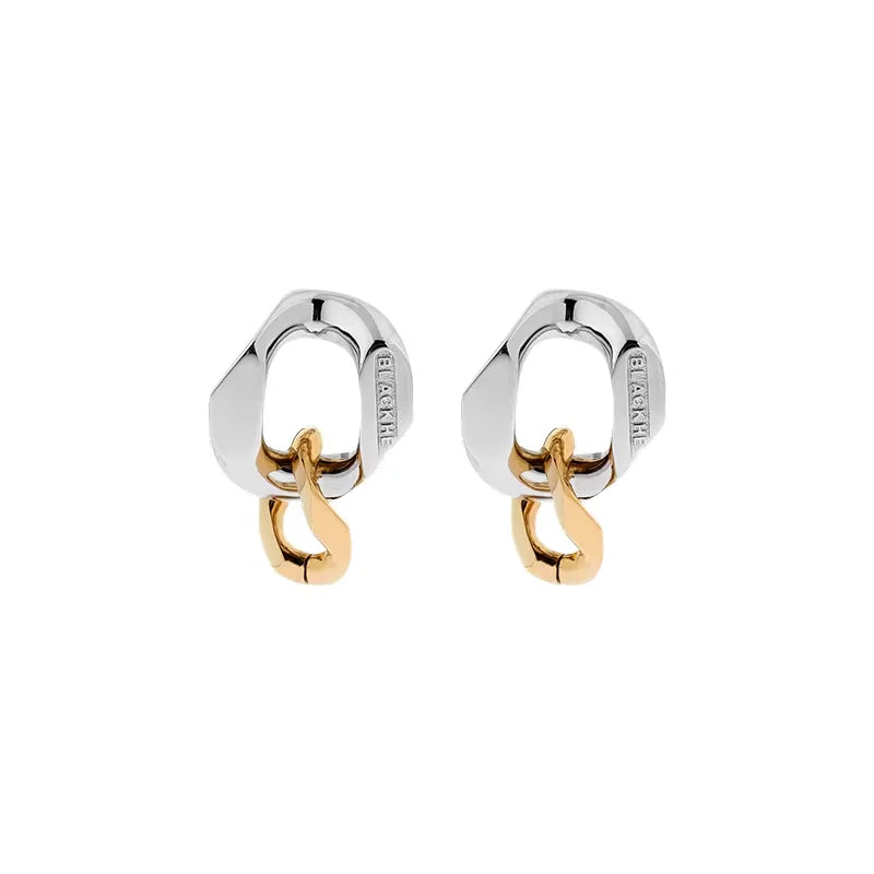 BLACKHEAD Two-Tone Double Ring Geometric Earrings