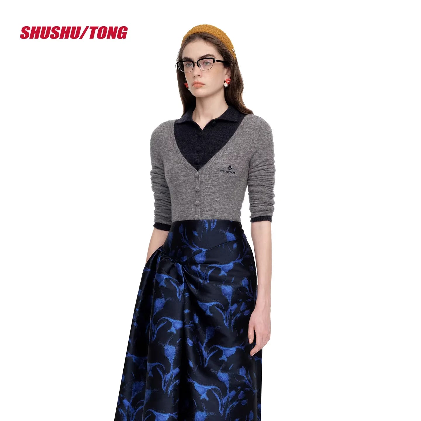 shushutong 2025 V-Neck Knitted Jumpsuit for Women