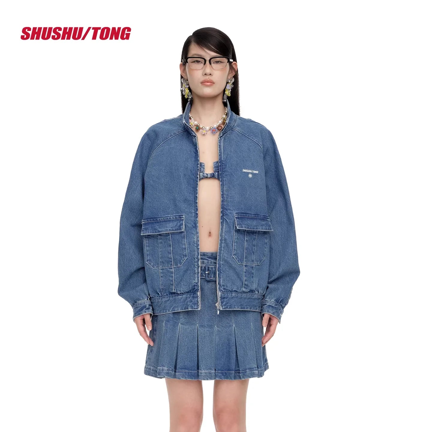 shushutong Women's Embroidered Denim Jacket