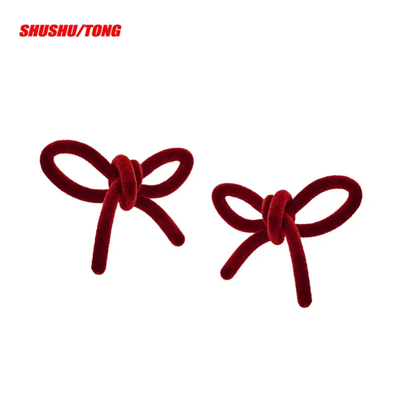 shushutong Retro Velvet Bow Hair Clips