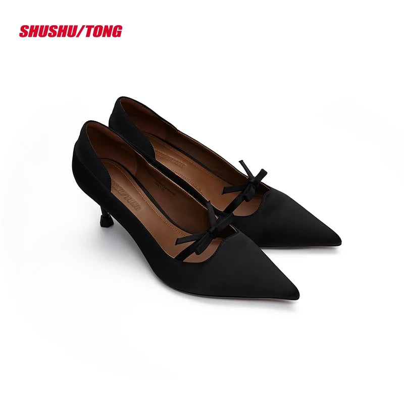 shushutong Elegant Retro Pointed Toe High Heels