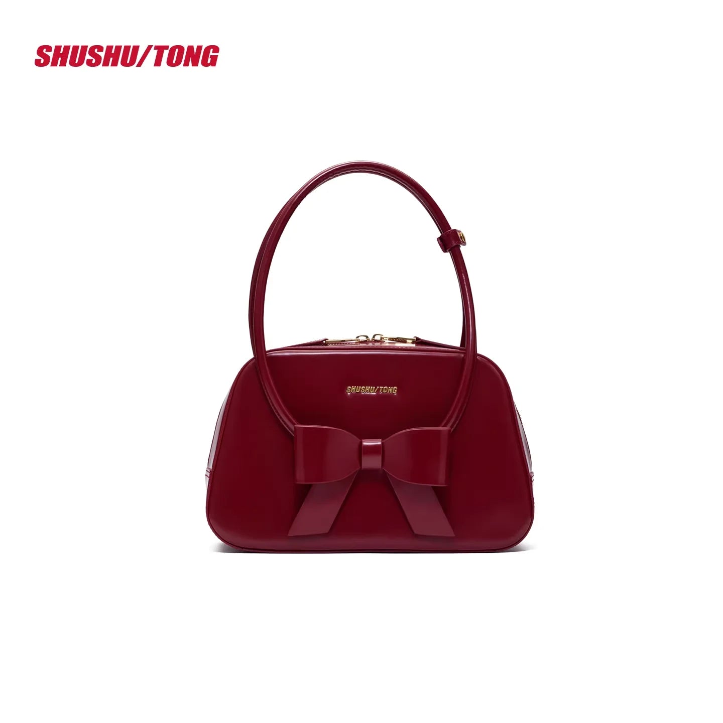 shushutong Elegant Winter Bow Oval Shoulder Bag
