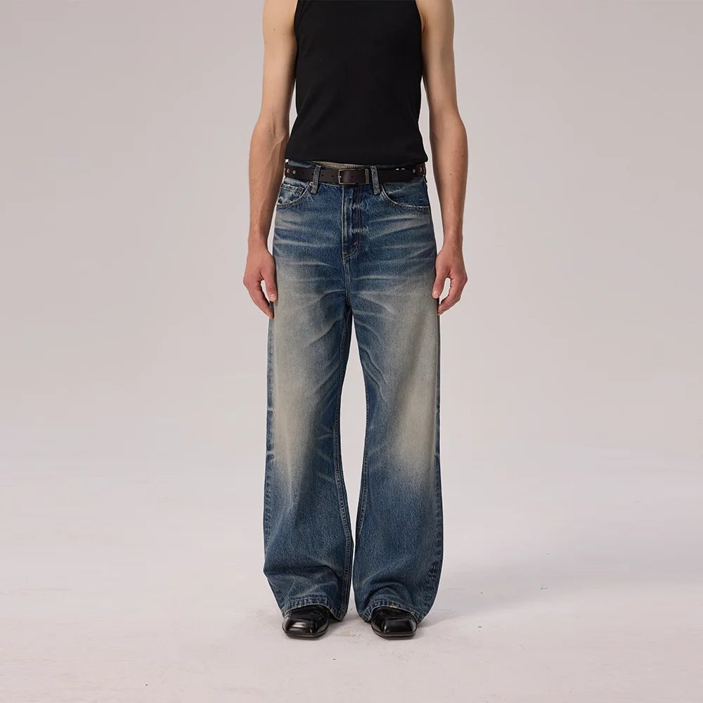 AFterTaste Blue Distressed Loose-fitting Jeans