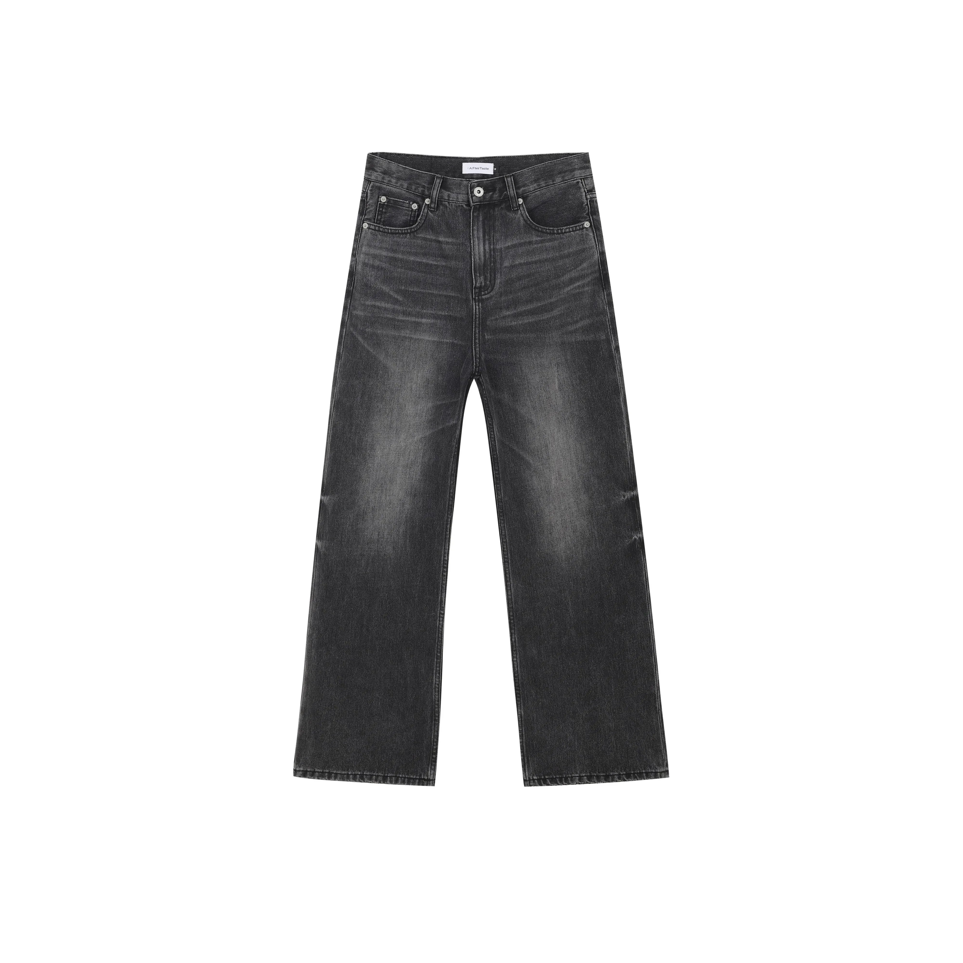 AFterTaste Washed Black-Grey Straight Leg Jeans