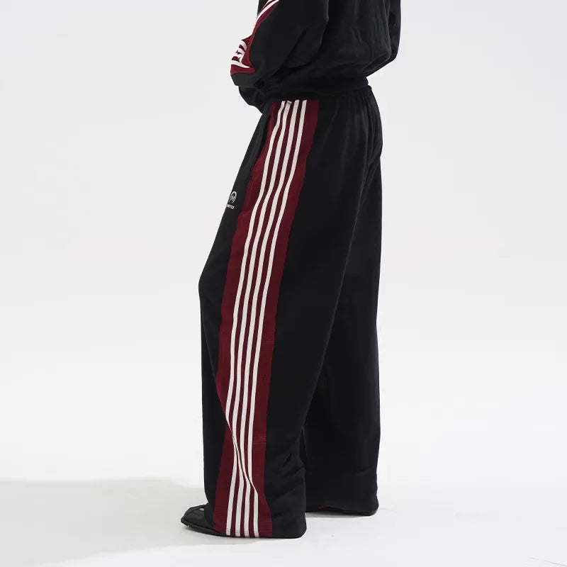 BLINDNOPLAN Raw Edge Colorblock Sweatpants with Contrast Stripe