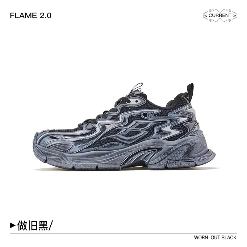 BLINDNOPLAN Unisex Retro Flame Thick-Soled Running Sneakers