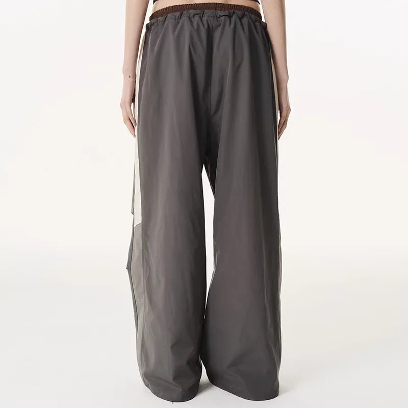 BLINDNOPLAN Women's Contrast Pleated Cargo Track Pants