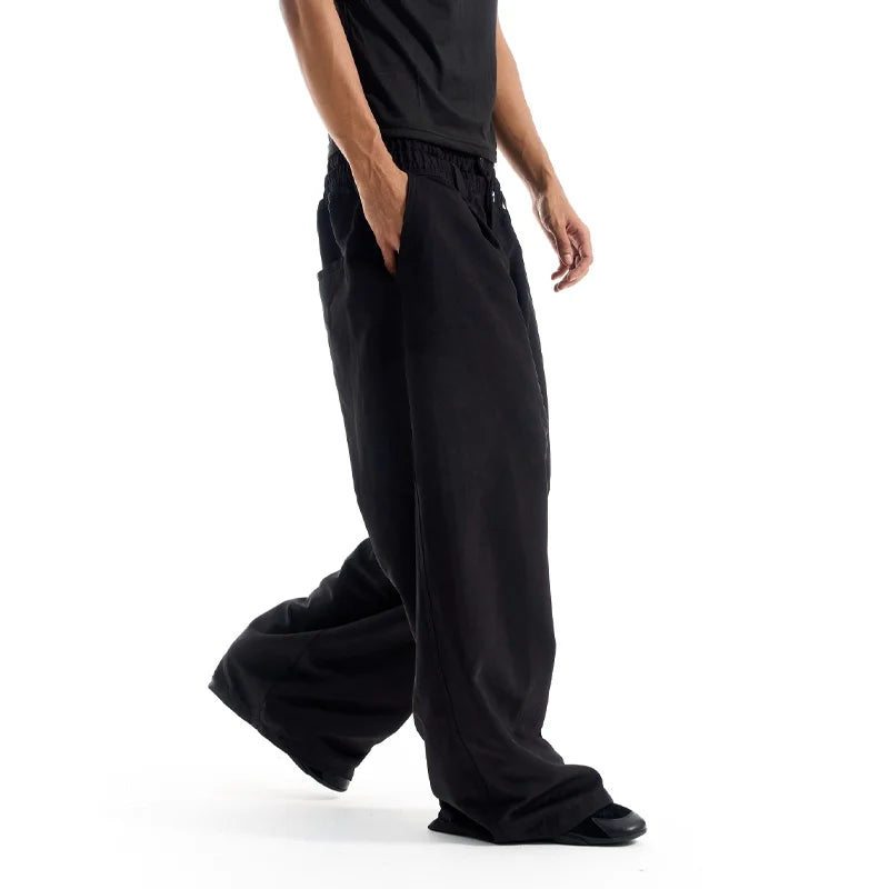 BLINDNOPLAN Double Waist Pleated Oversized Straight Pants