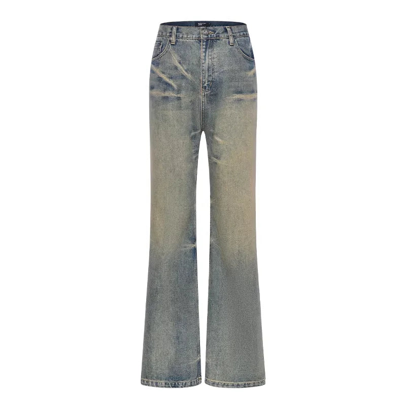 BLINDNOPLAN Distressed Flared High-Rise Denim Jeans