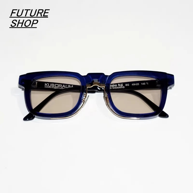FUTURE UPDATE Avant-Garde Square Acetate Glasses with Metal Bridge