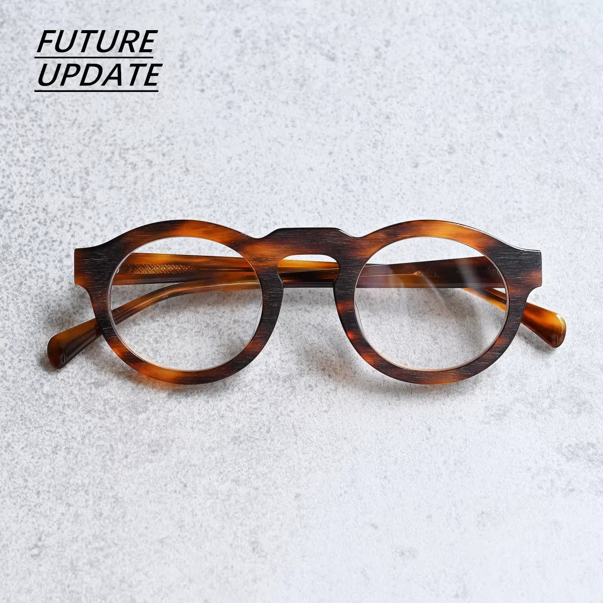 FUTURE UPDATE Retro Y2K Thick Round Tortoiseshell Eyeglass Frames - Unisex