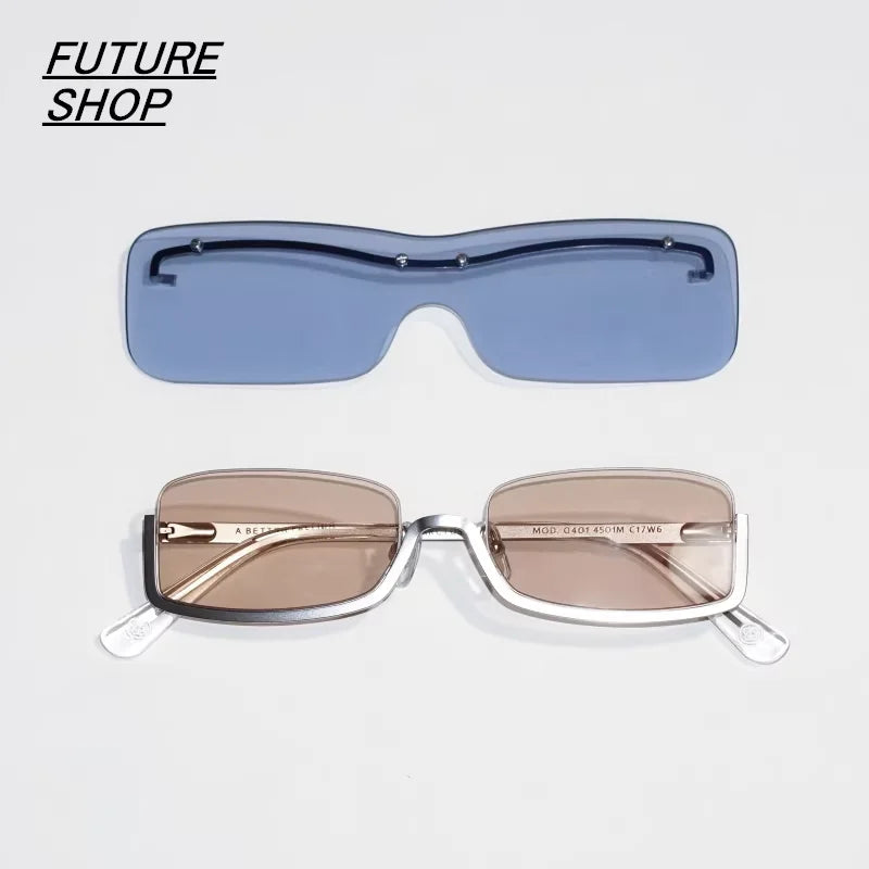 FUTURE UPDATE Futuristic Semi-Rimless Unisex Sunglasses