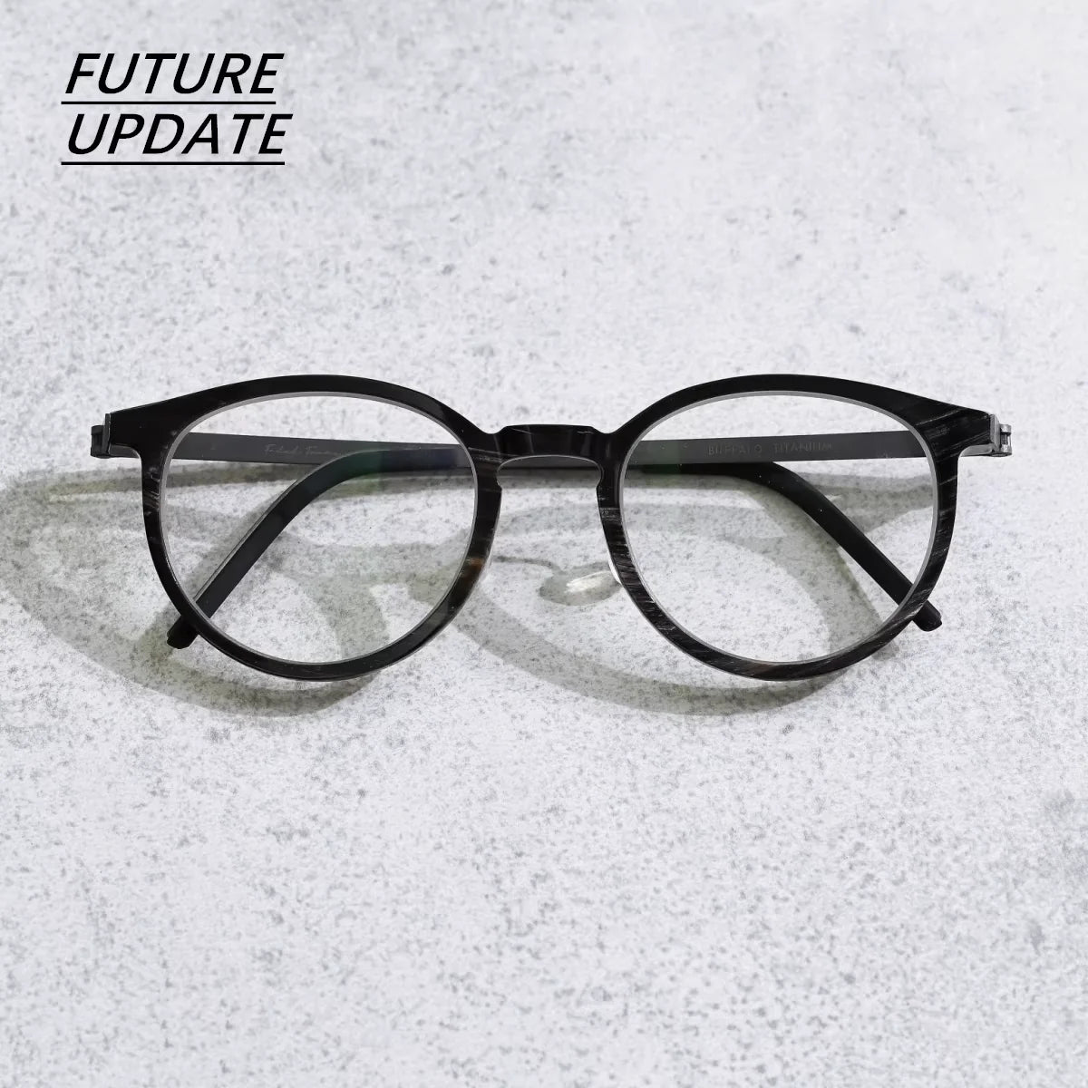 FUTURE UPDATE Vintage Buffalo Horn Large Face Men's Eyeglass Frames