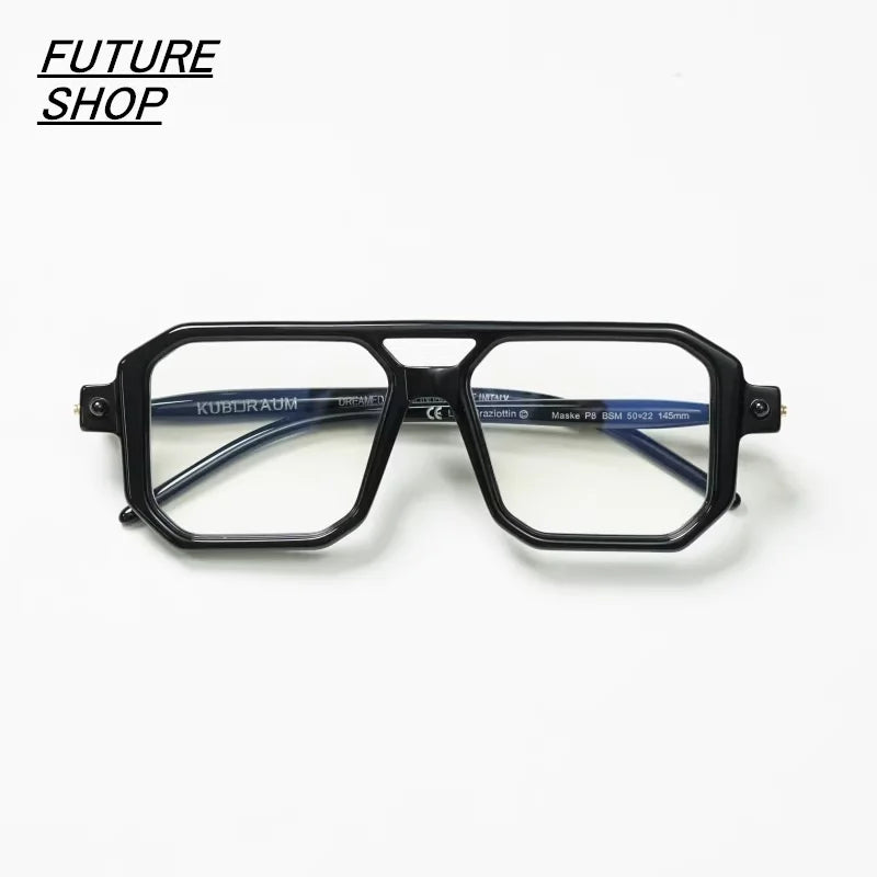 FUTURE UPDATE Retro Futuristic Double-Bridge Sunglasses Frame for Men and Women