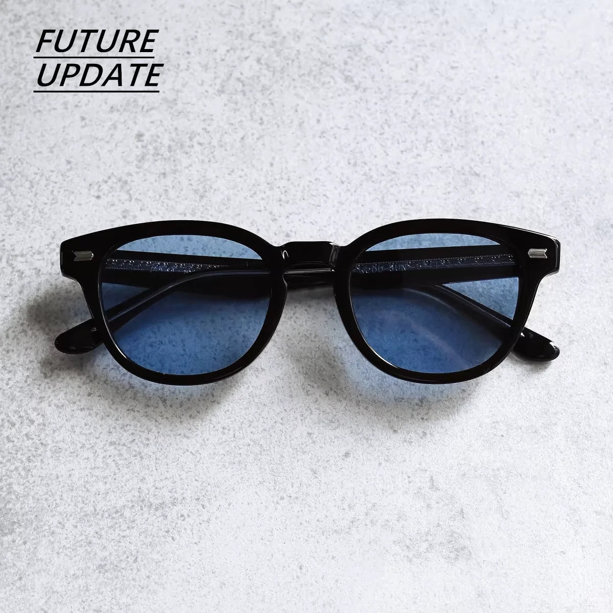 FUTURE UPDATE Retro Round Sunglasses with Melard Strap Style in Caramel Color