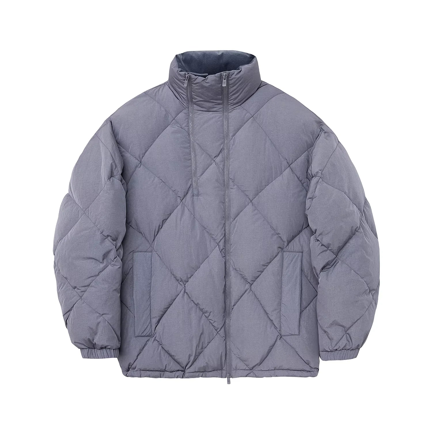 NANS Menswear Quilted Corduroy Down Jacket with Double Zipper