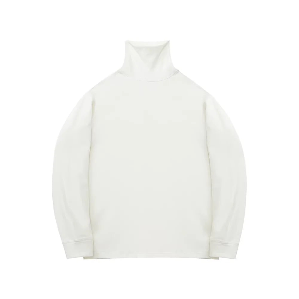 NANS Menswear Men's Double-Sided Fleece Turtleneck Long Sleeve Tee