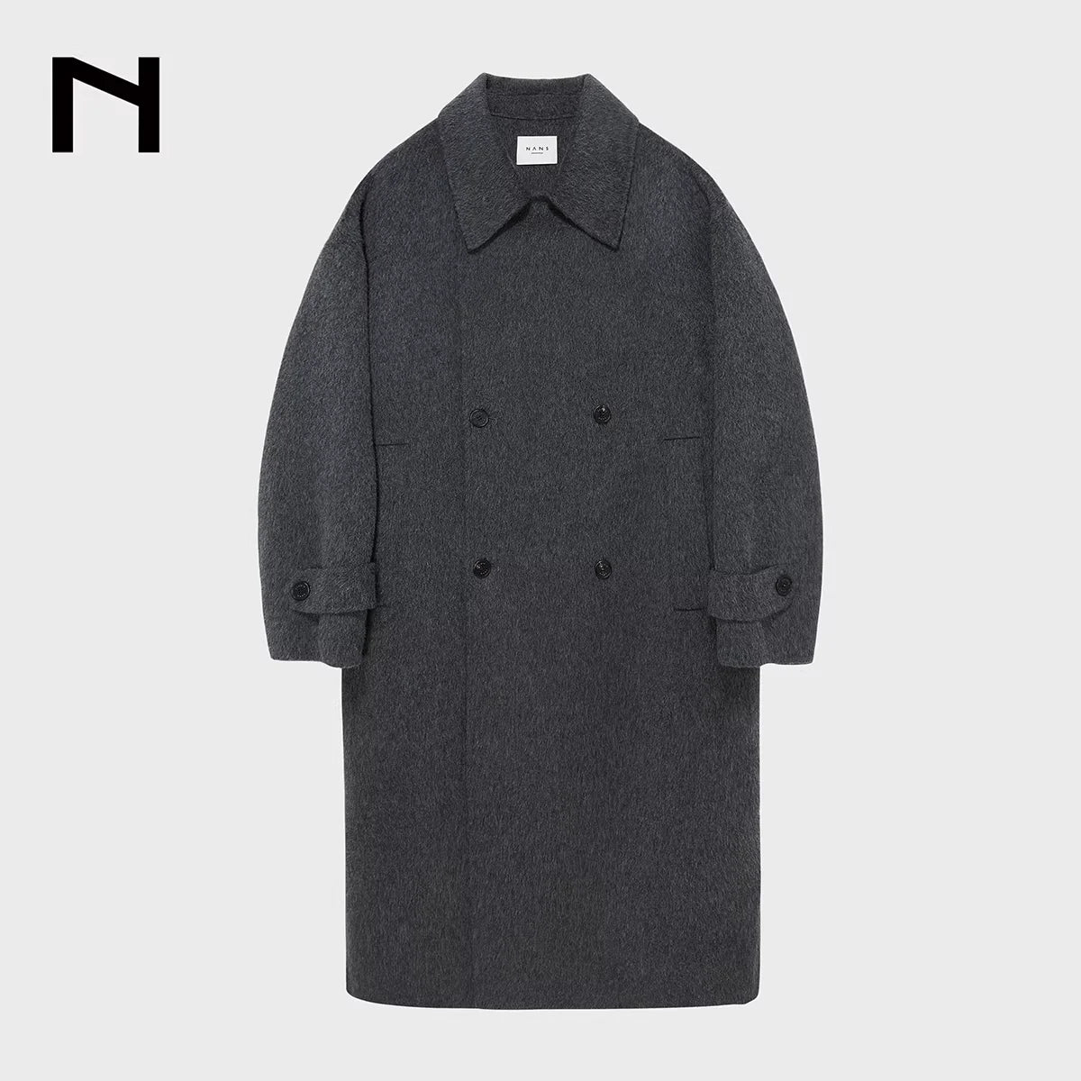 NANS Women's Double-Breasted Handmade Wool Coat