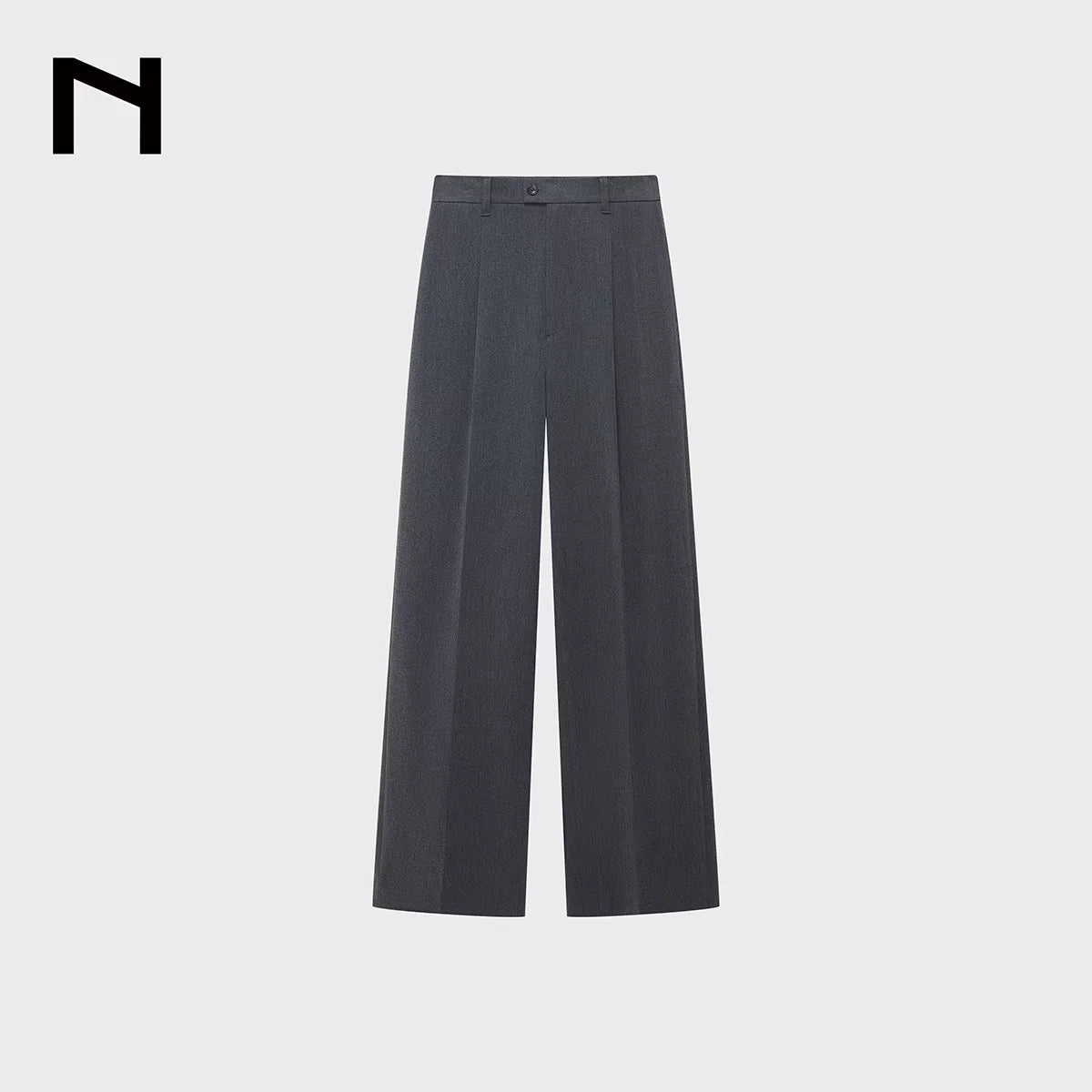 NANS Menswear Men's Wide-Leg Pleated Twill Dress Trousers