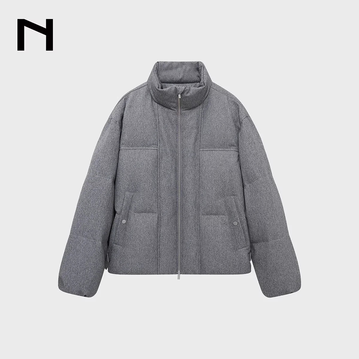 NANS Menswear Two-Tone Twill Placket Down Puffer Jacket