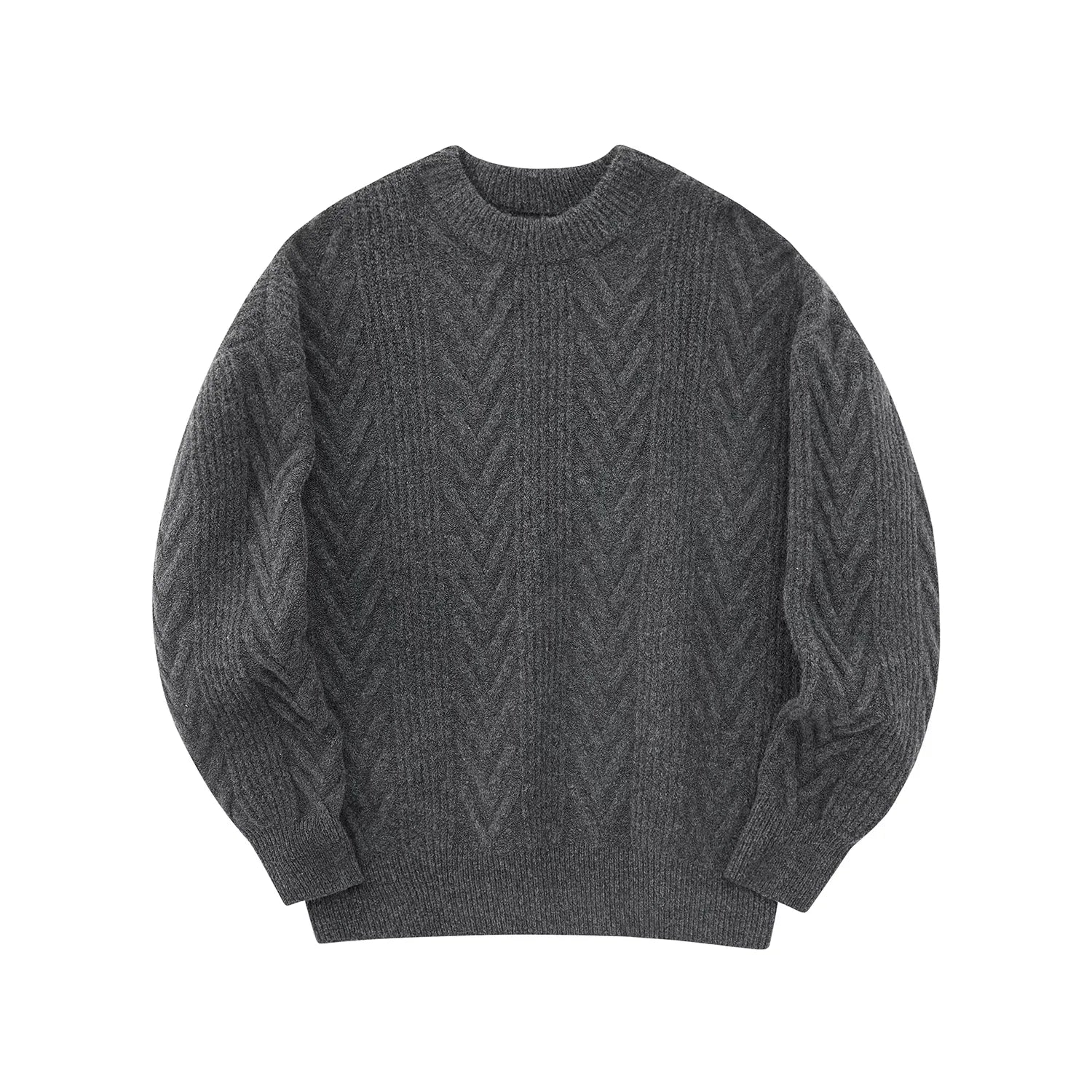 NANS Menswear Textured Yak Wool Blend Crewneck Sweater