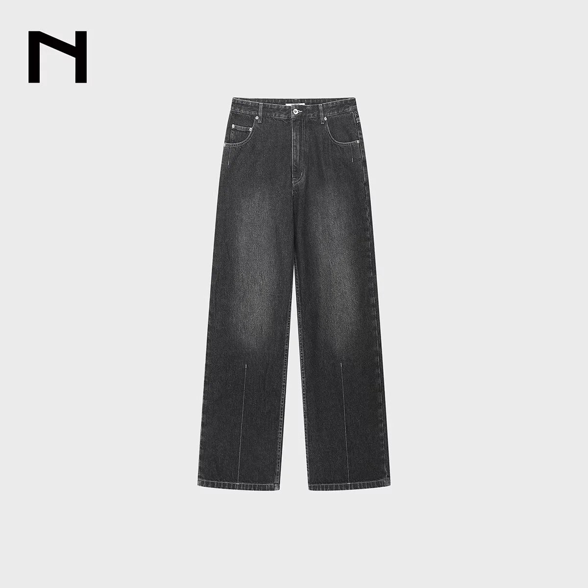 NANS Menswear 14oz Heavyweight Distressed Twill Straight-Leg Jeans