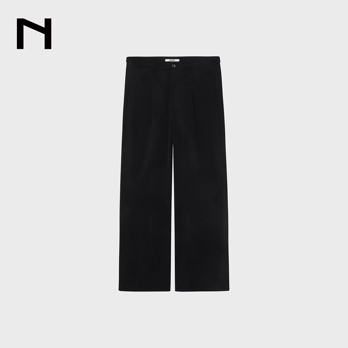 NANS Menswear Men's Flared Corduroy Trousers with Adjustable Waist and Pleats