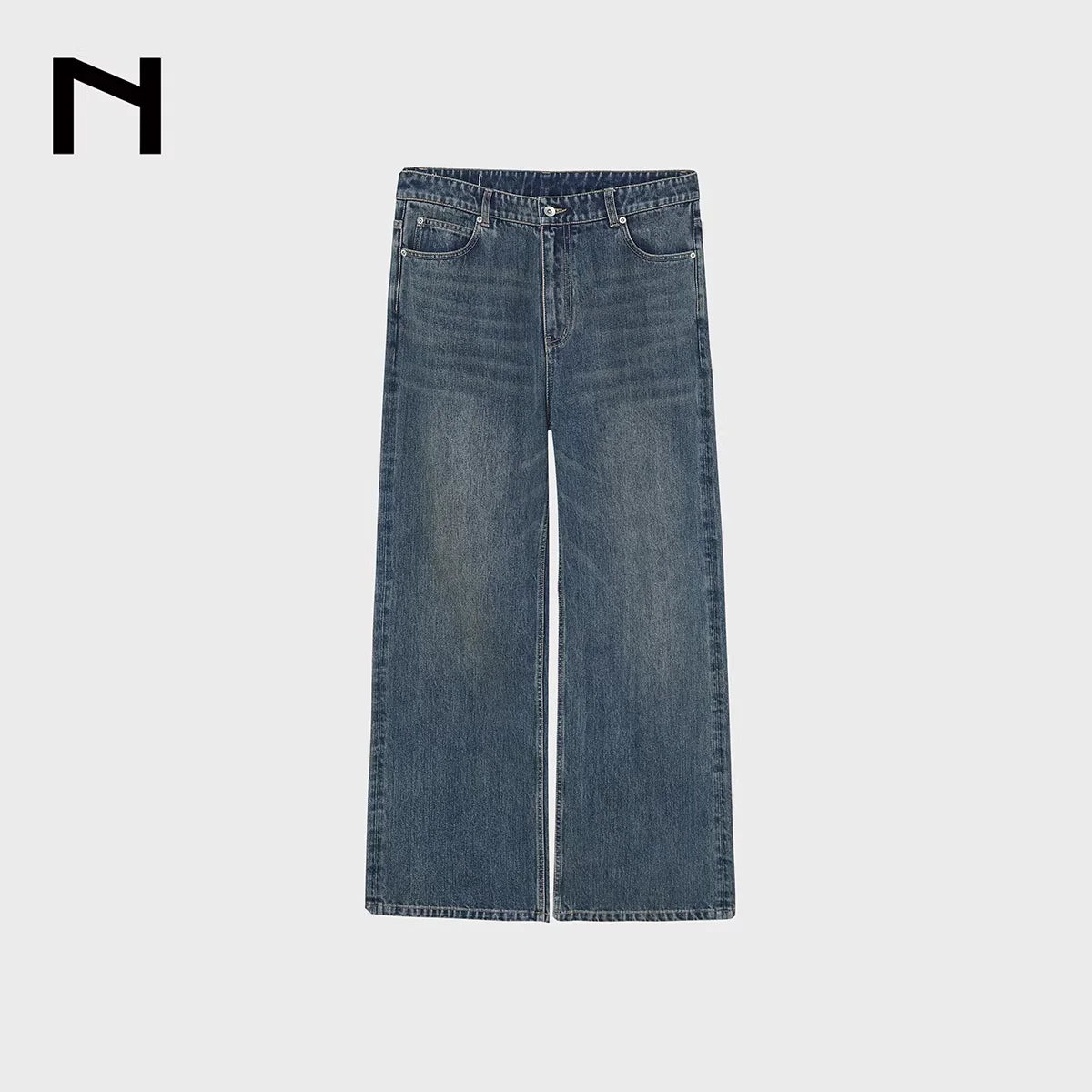 NANS Menswear 14oz Heavyweight Slub Vintage Wash Straight Leg Jeans