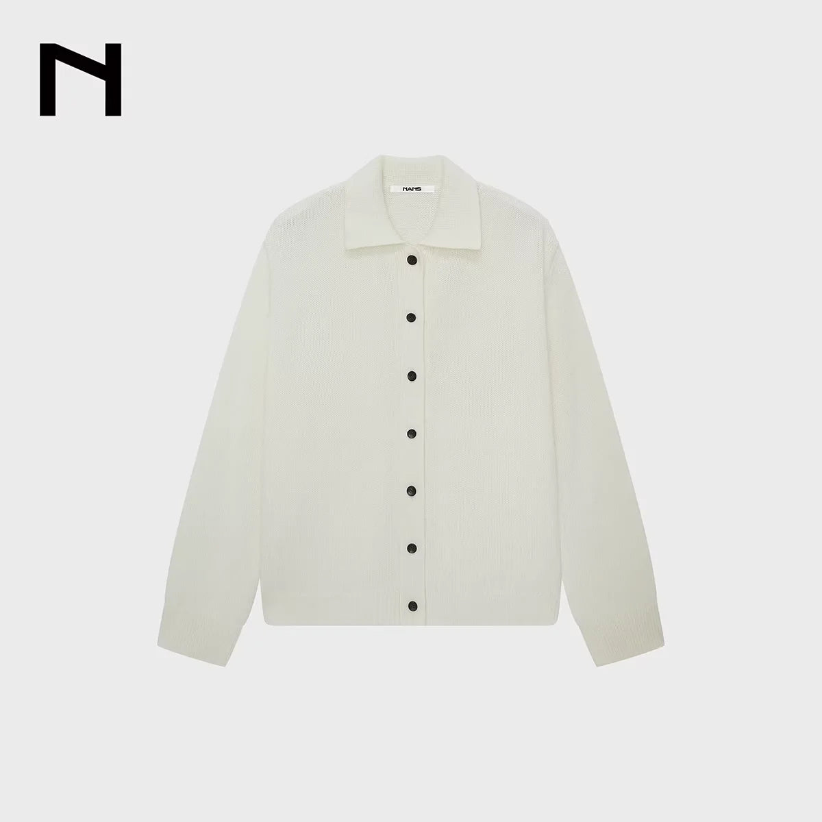 NANS Menswear Merino Wool Cashmere Blend Lapel Cardigan