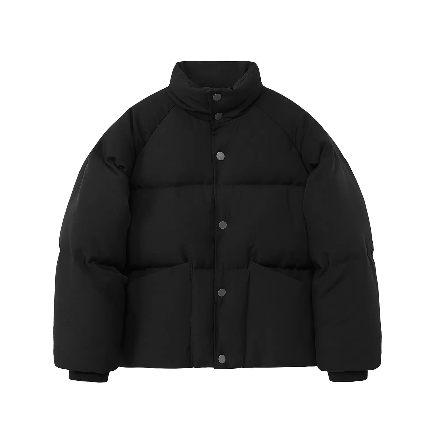 NANS Menswear Heavyweight Quilted Down Puffer Jacket with Raglan Sleeves