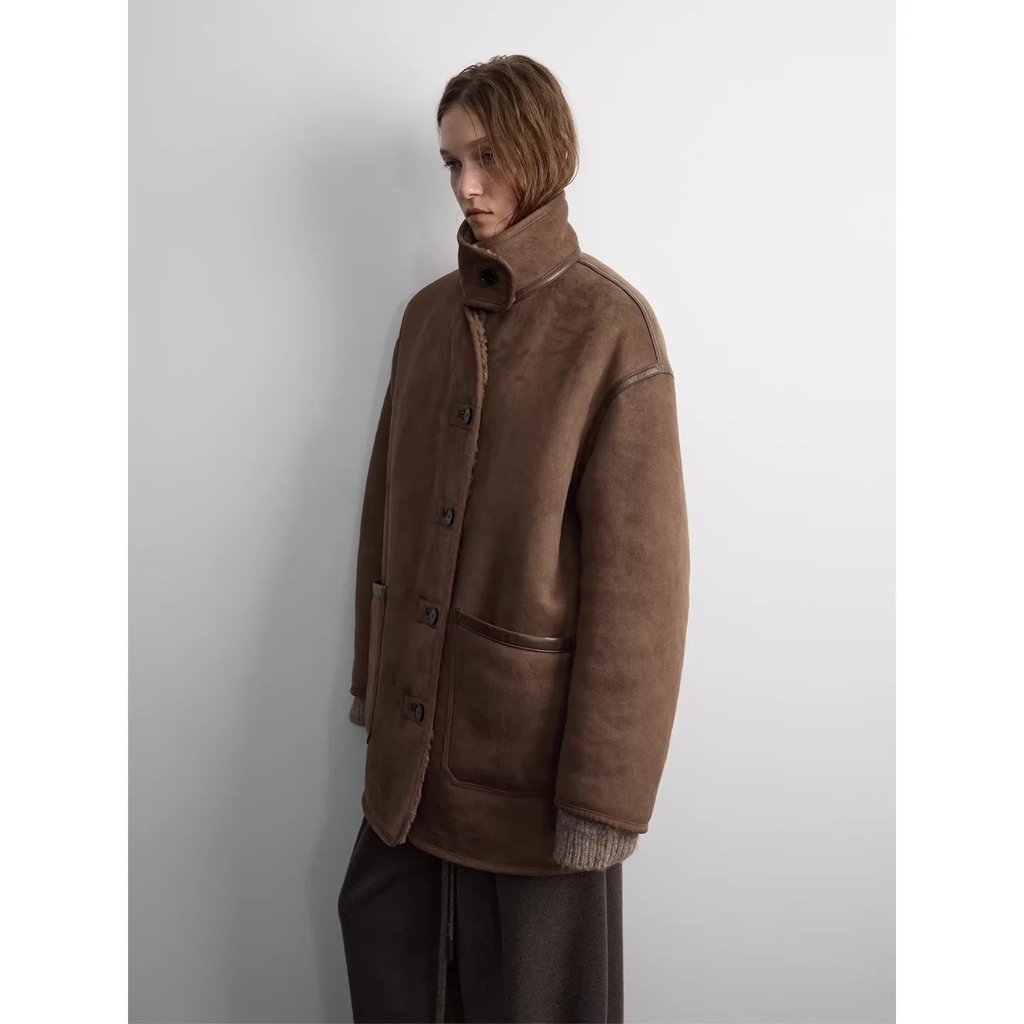 RandomPiece Reversible Teddy Fleece Faux Fur Jacket for Women