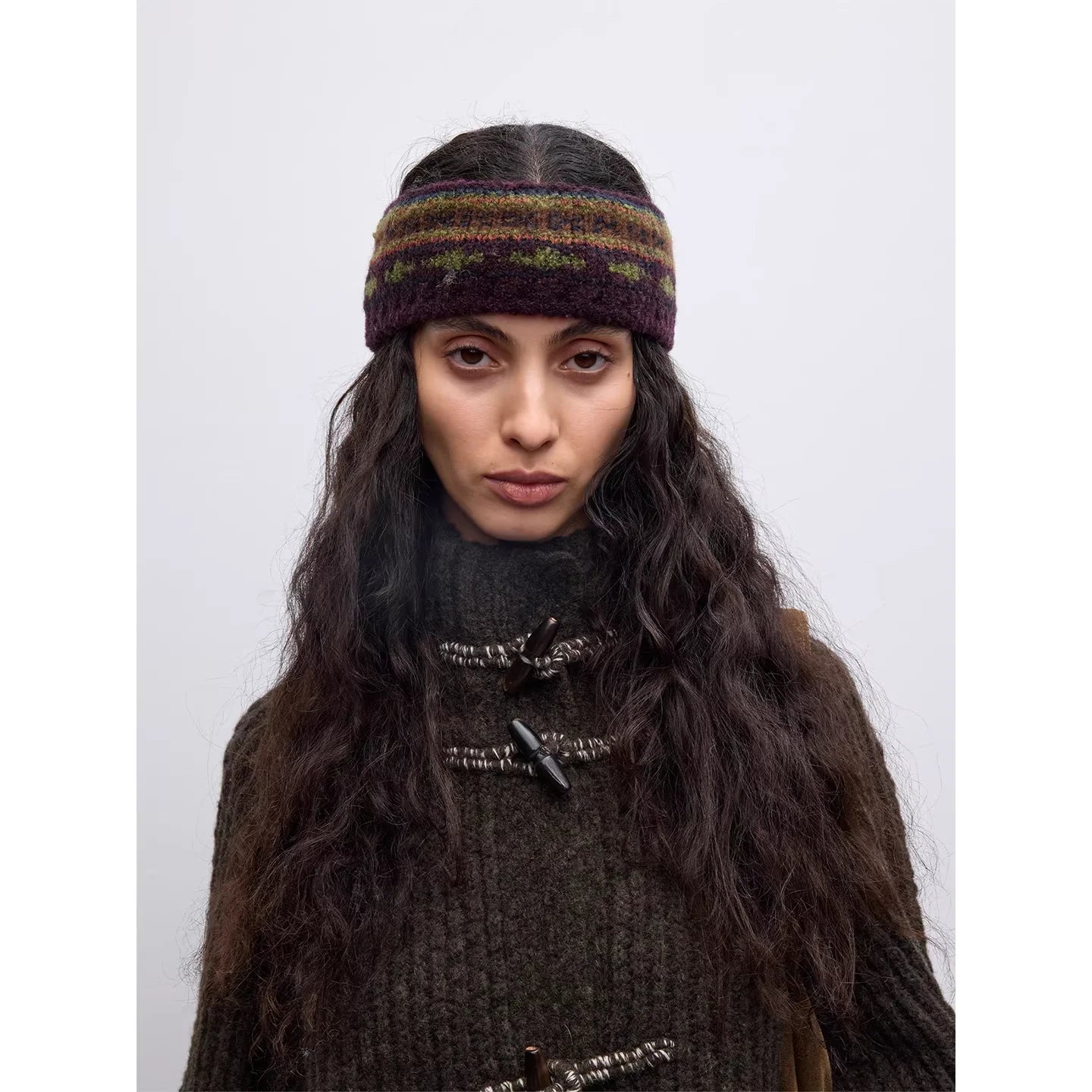 RandomPiece Fair Isle Bouclé Wool Blend Knit Headband