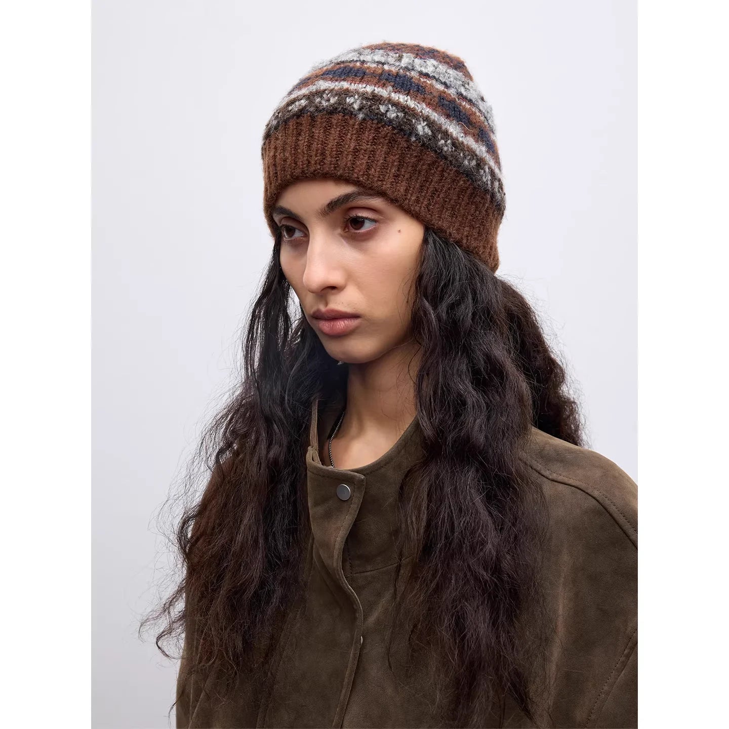 RandomPiece Wool Blend Fair Isle Knit Winter Beanie