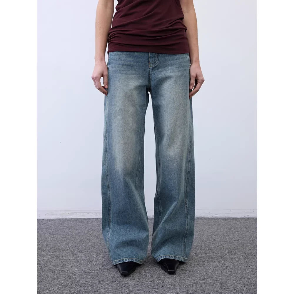 RandomPiece Three-Panel High-Rise Wide-Leg Jeans