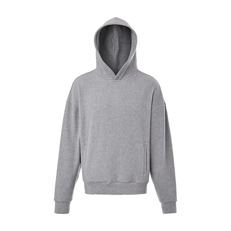 Roolrren homme Oversized Cotton Corduroy Pullover Hoodie
