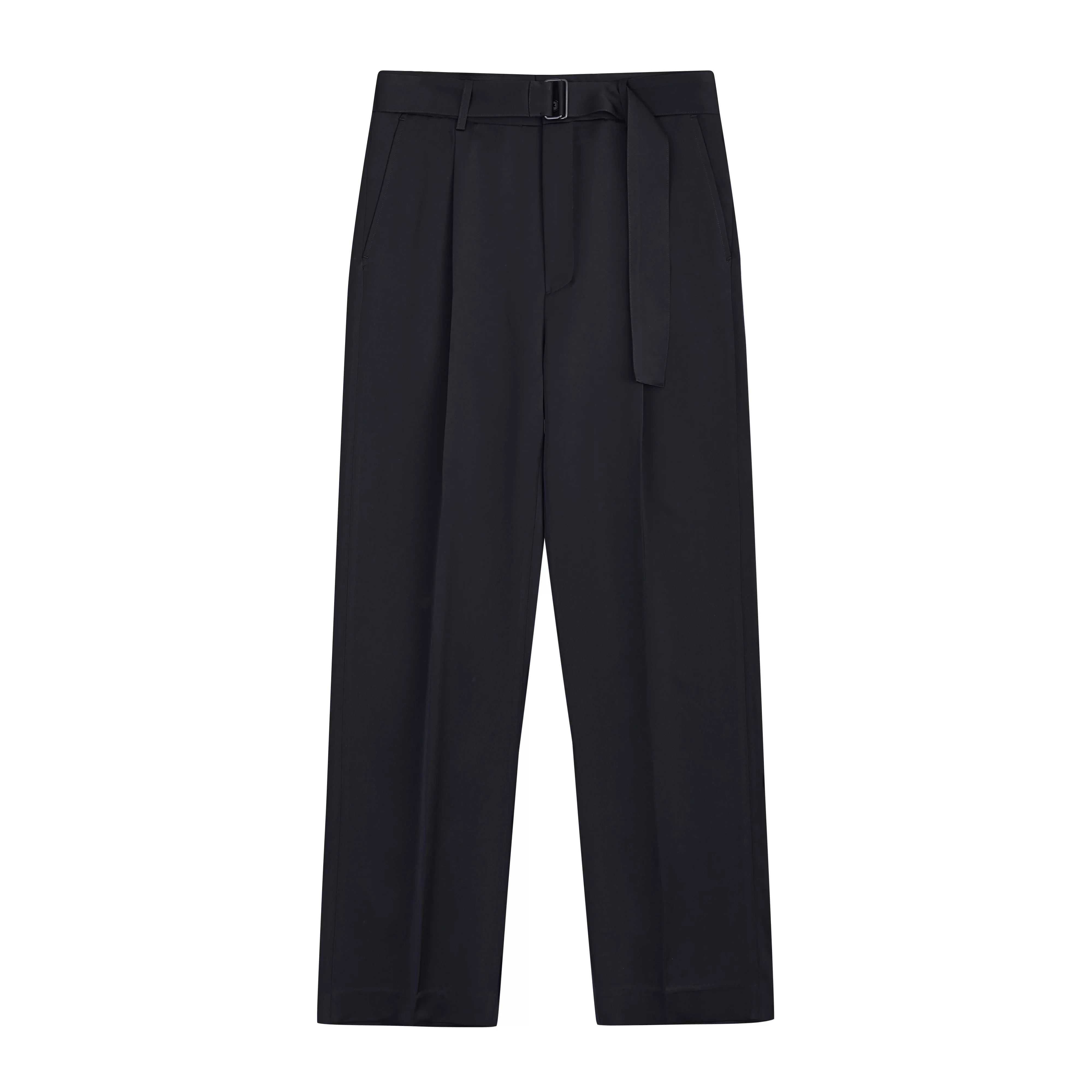 Roolrren homme Men's Triacetate Cropped Pants with Detachable Belt