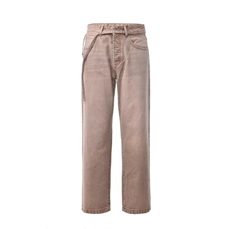 Roolrren homme 500g Slub Cotton Tapered Vintage Pants
