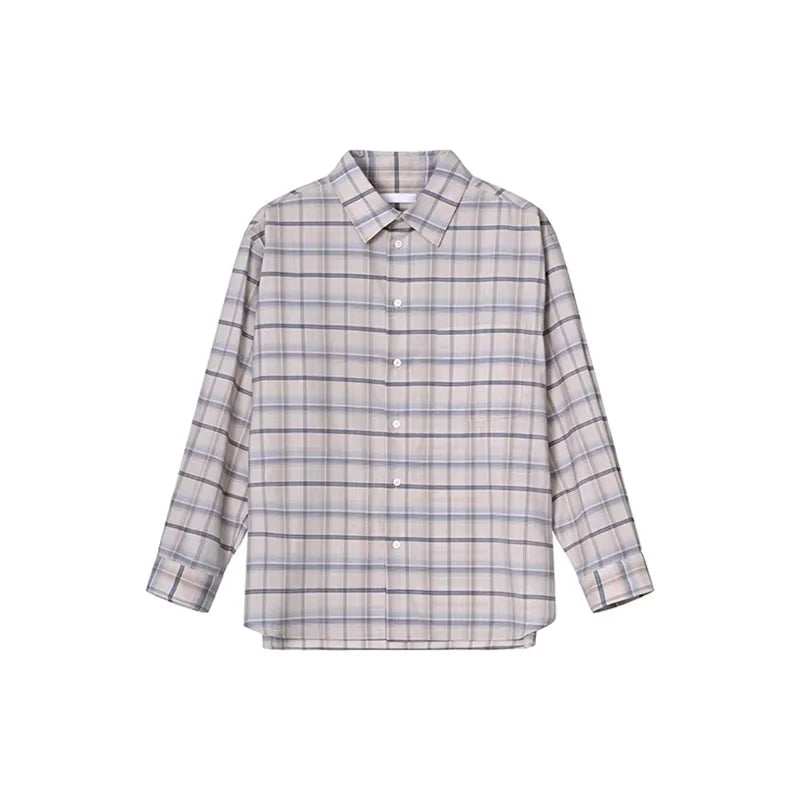 Roolrren homme Men's Relaxed Fit Plaid Shirt in Ultra-Fine Pure Wool